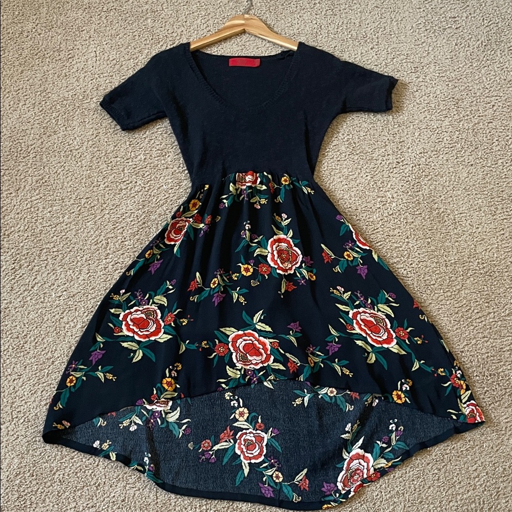 Tigerlily Black and Floral High Low Dress